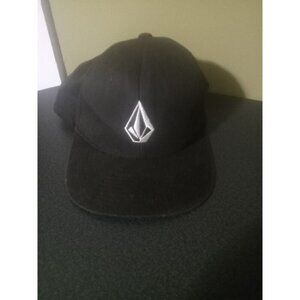Volcom Black Snapback Hat – Diamond Logo – Skateboard Retro Dad Cap